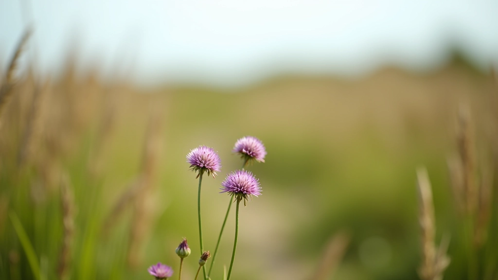 Wildflowers blooming in natural coastal habitat during spring season